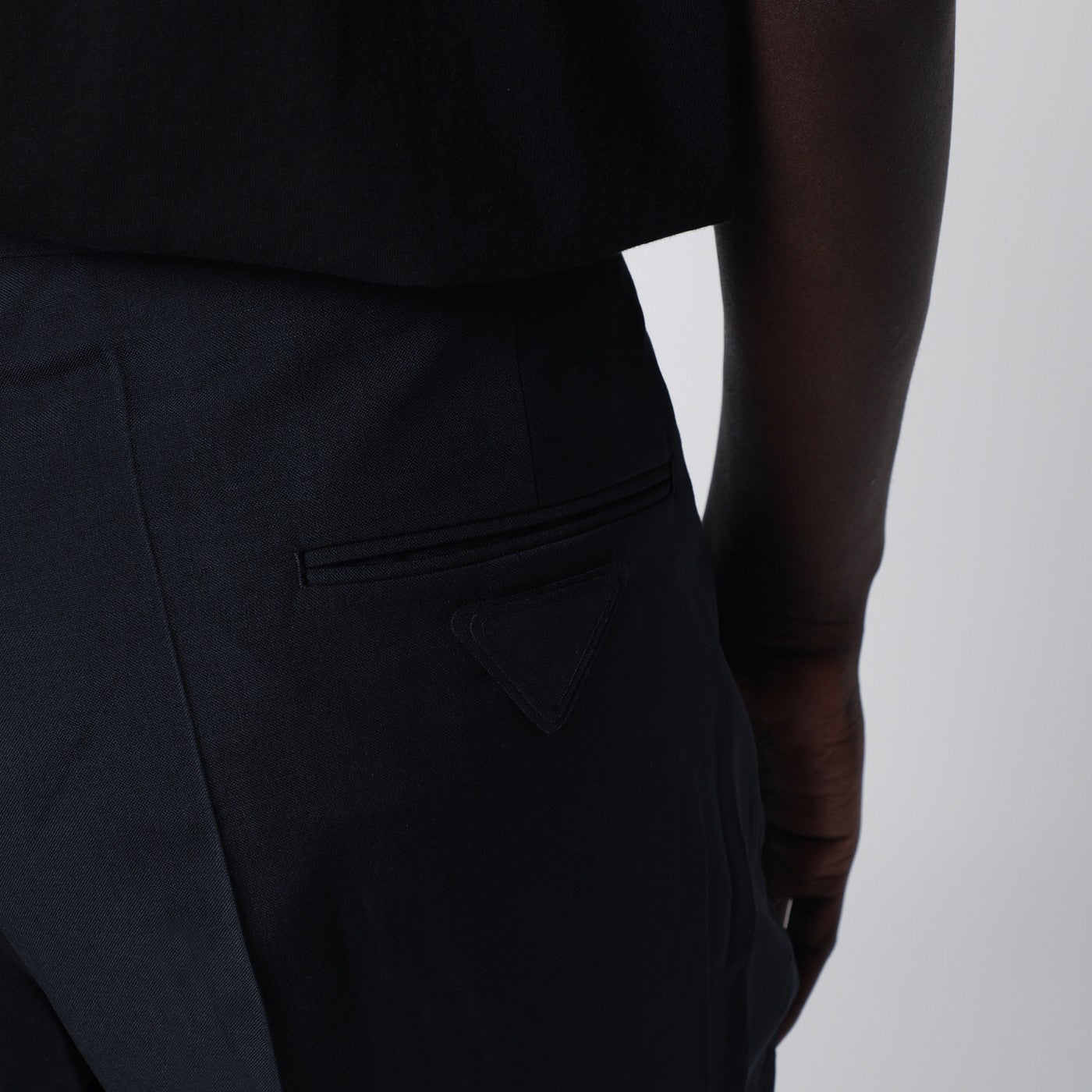 Blue wool and mohair trousers