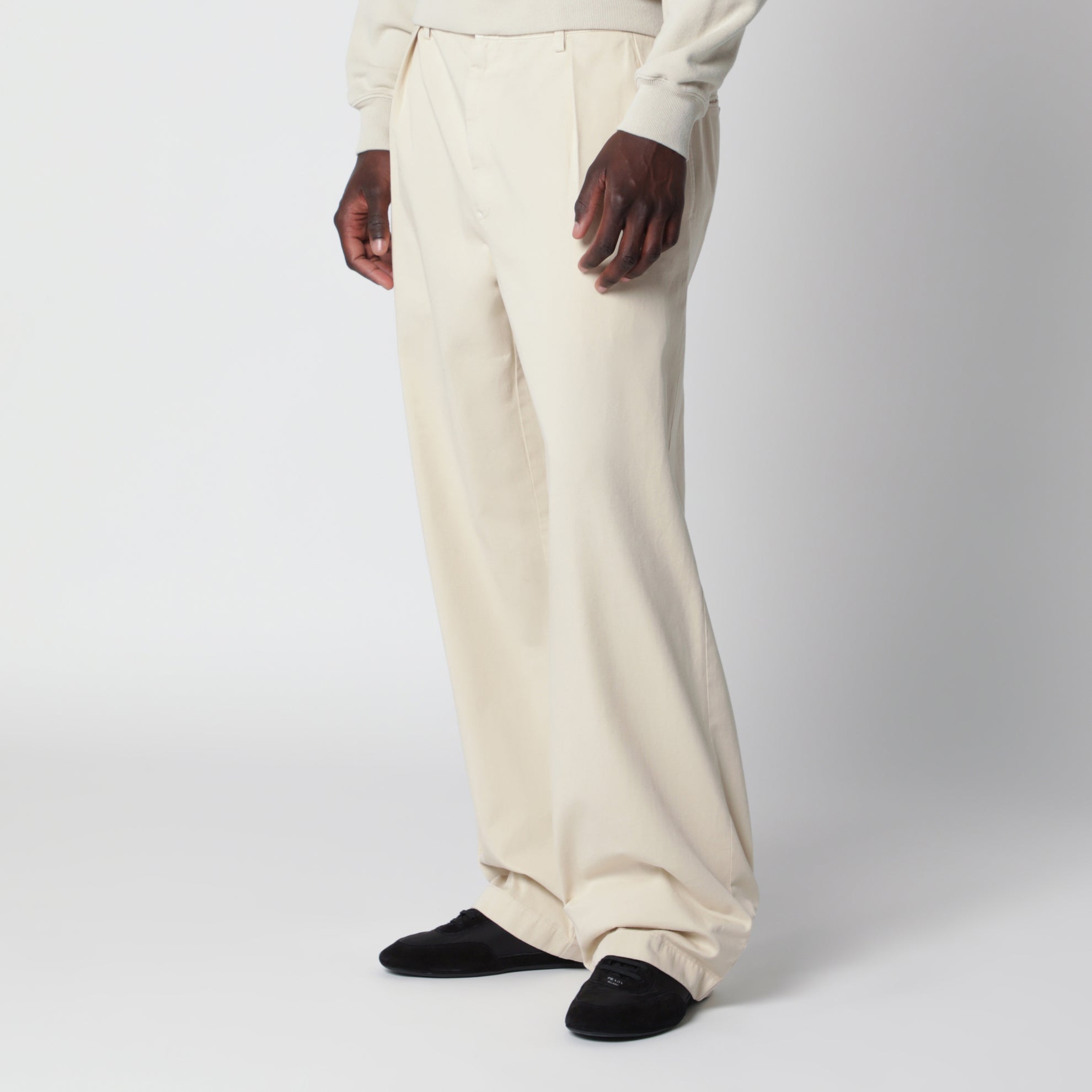 Pantaloni color sabbia in cotone