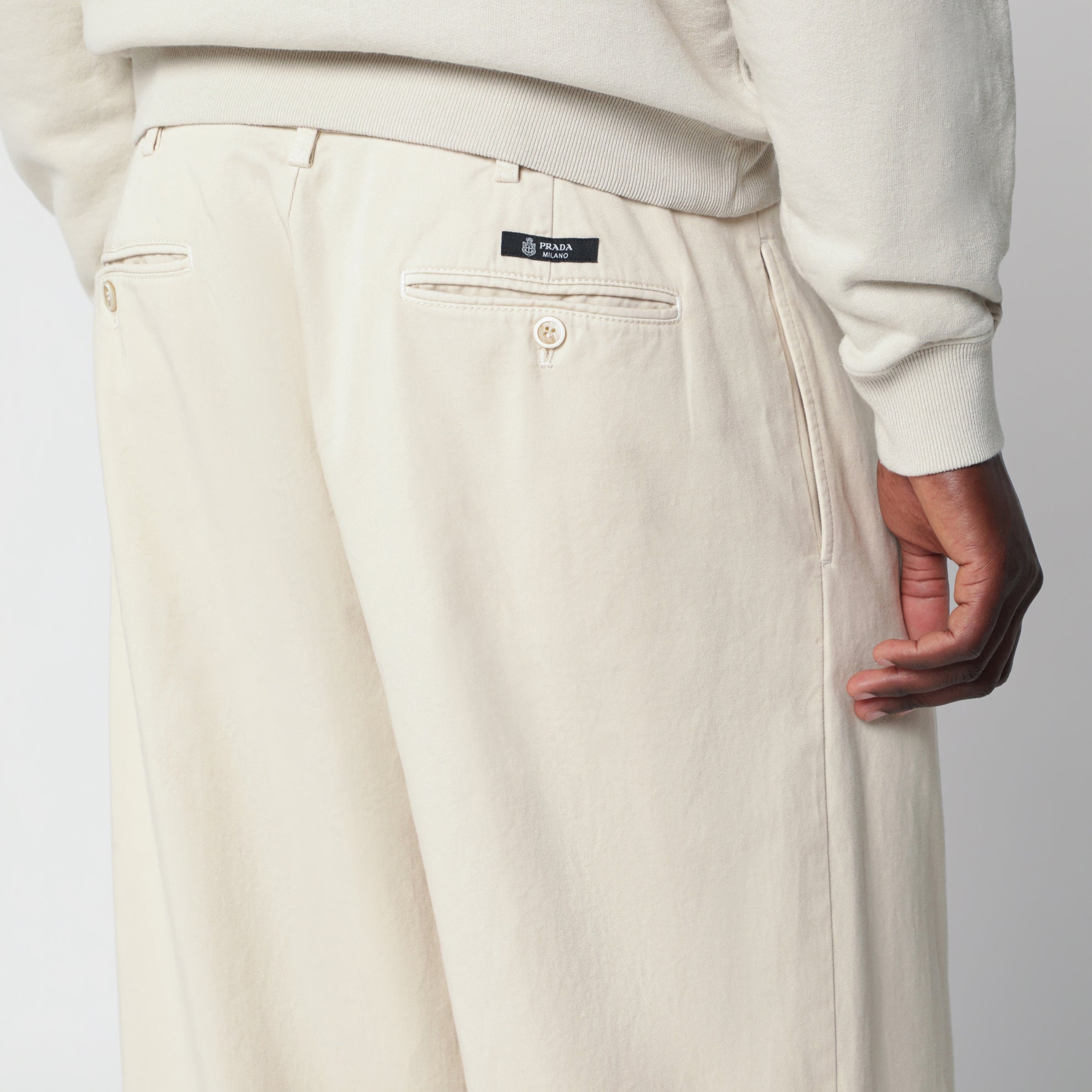 Pantaloni color sabbia in cotone