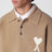 Maglione a polo Ami de Coeur beige in misto alpaca