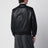Bomber con zip nero in pelle
