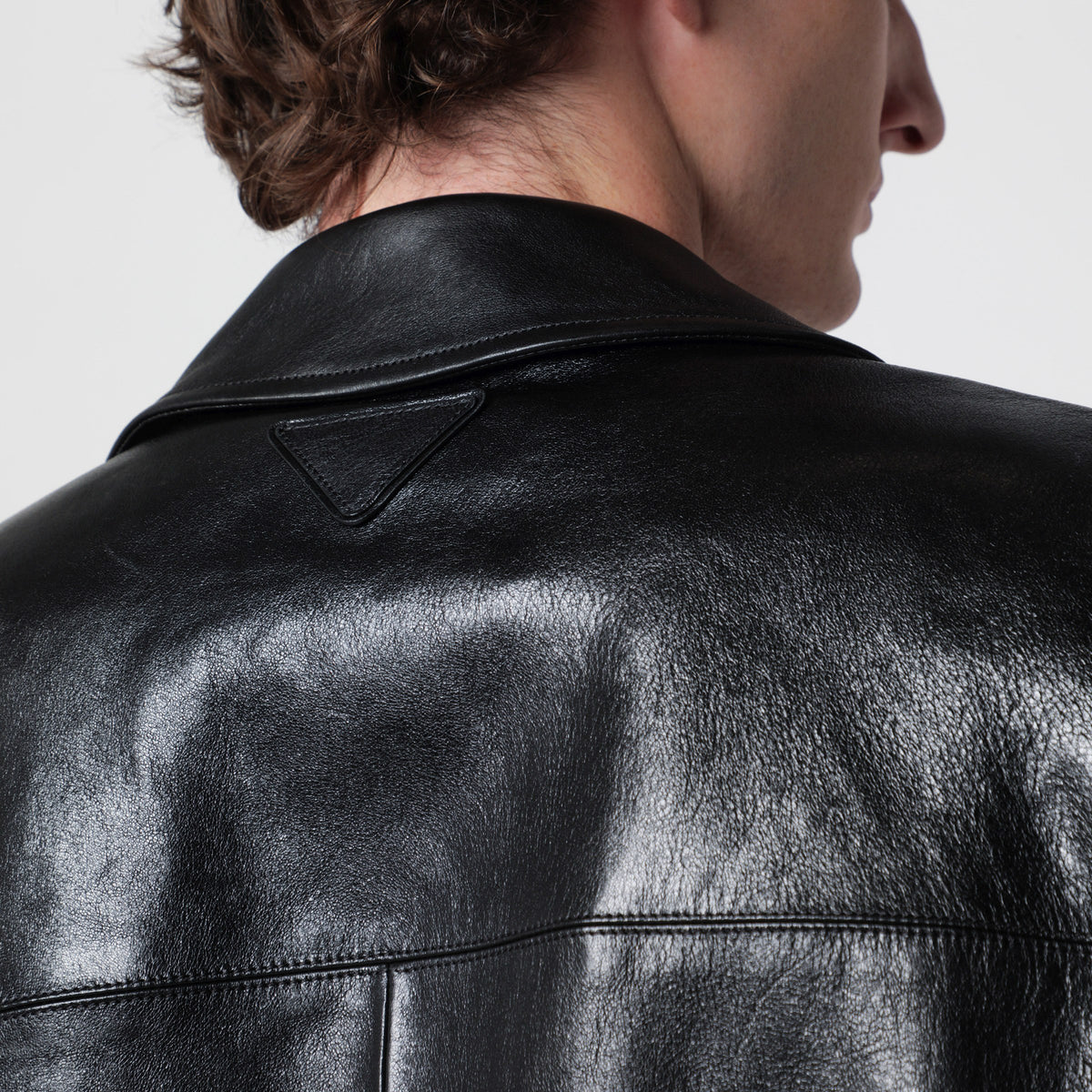 Blouson nero in nappa di agnello