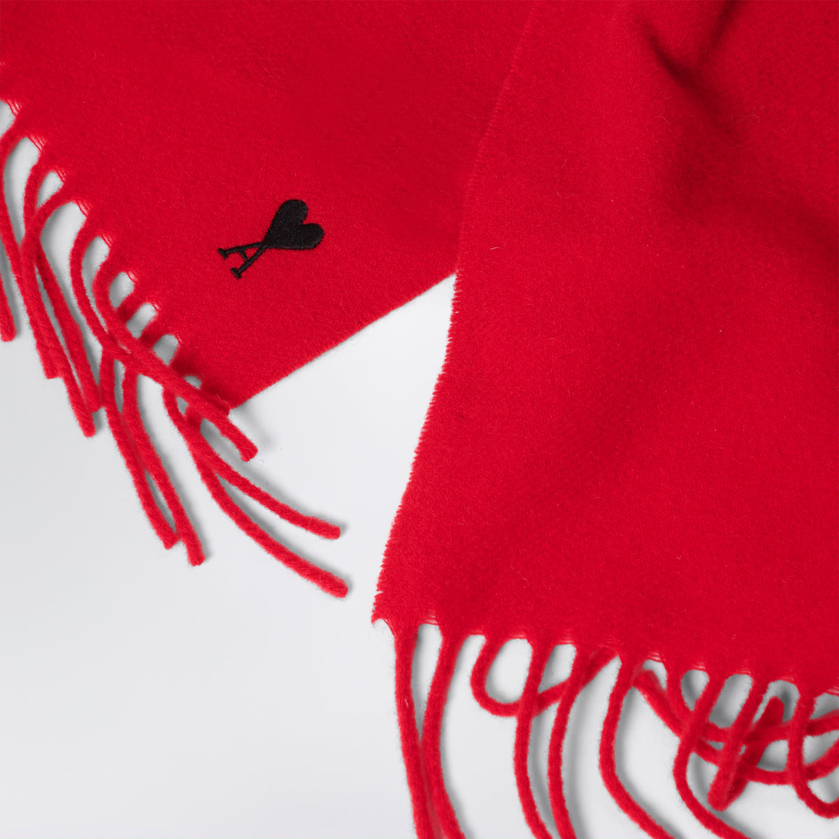Roter Ami de Coeur Schal aus Wolle
