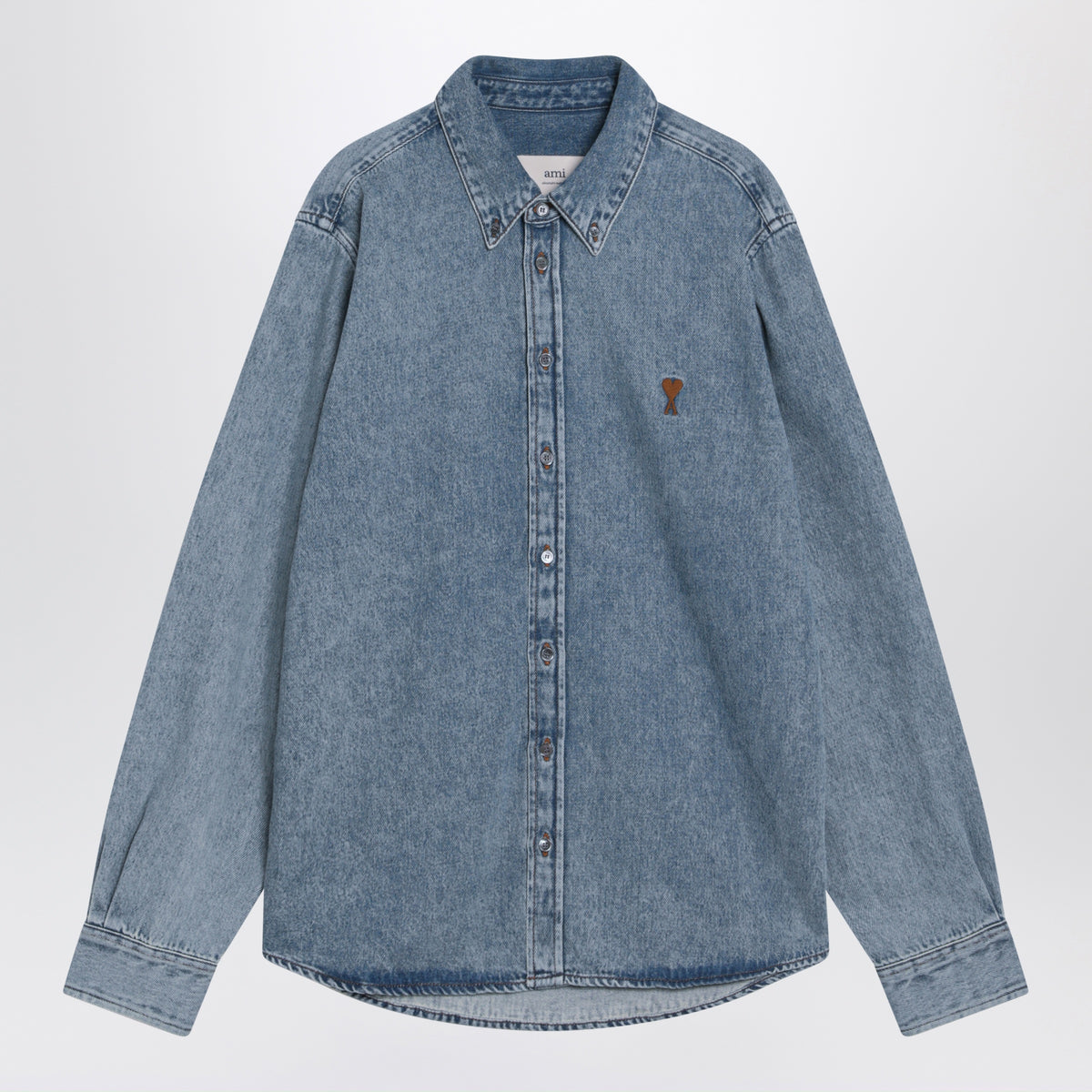 Ami Paris Blue denim Ami De Coeur shirt | TheDoubleF