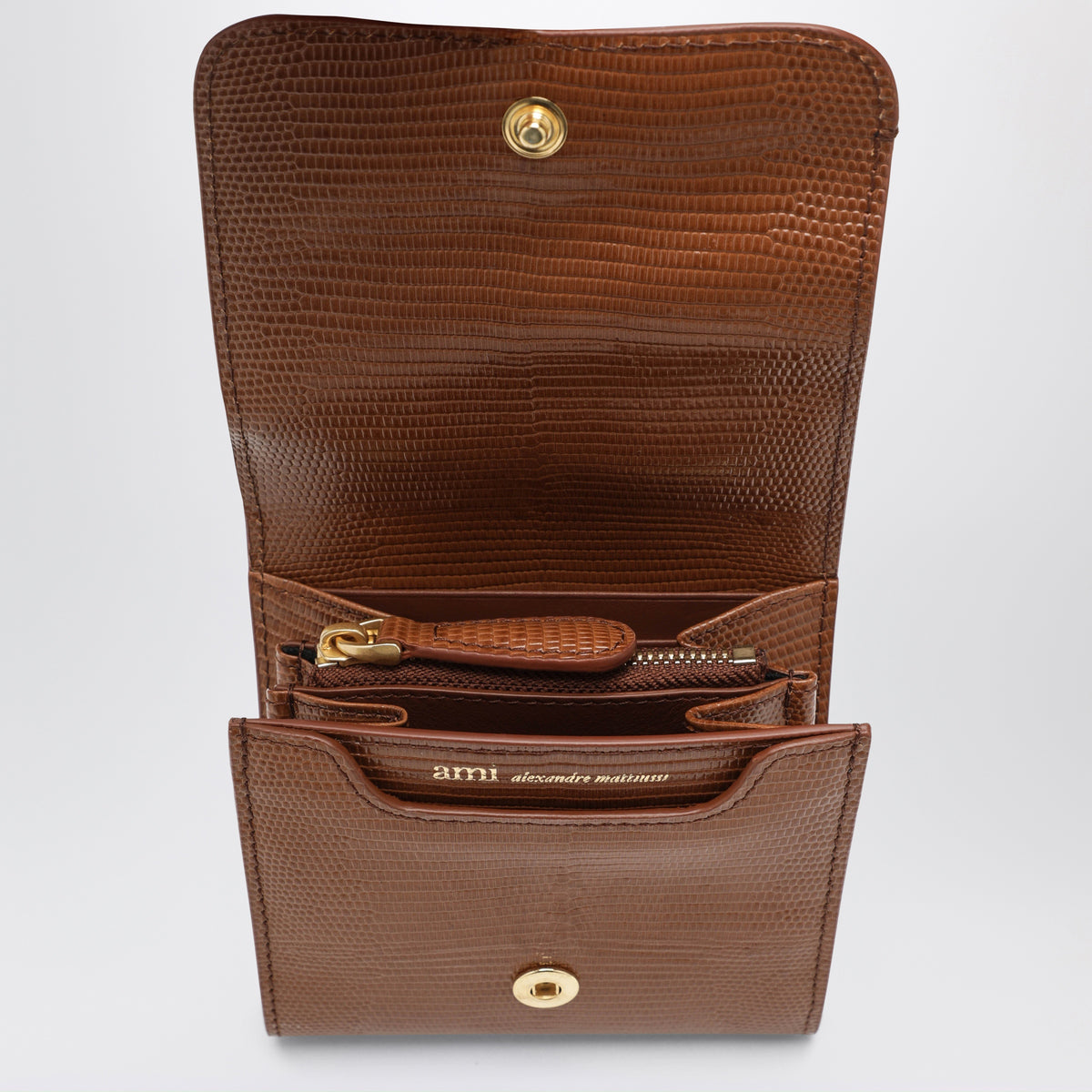 Cognac Paris Paris compact leather wallet