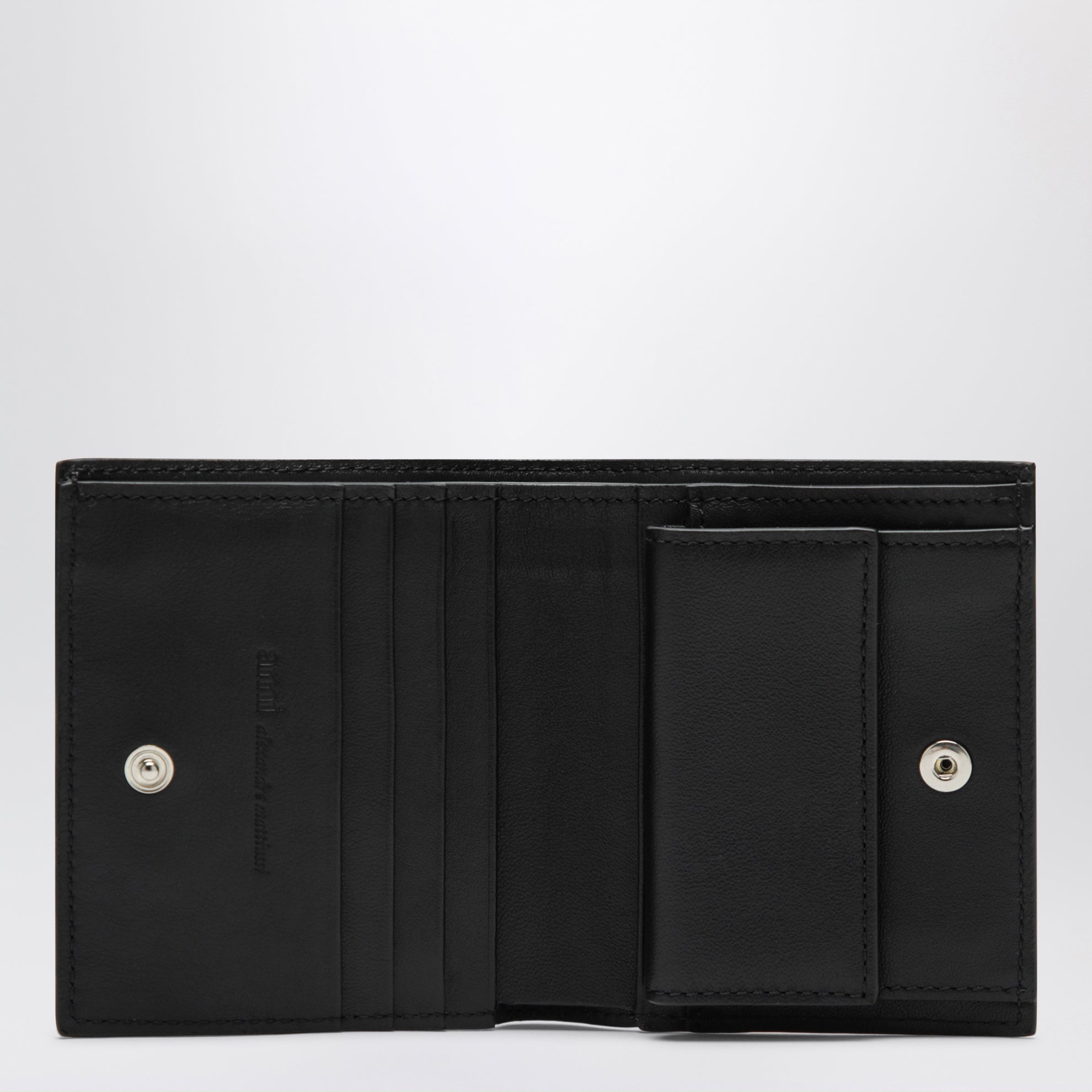 Portafoglio bifold Ami De Coeur in pelle bovina nera