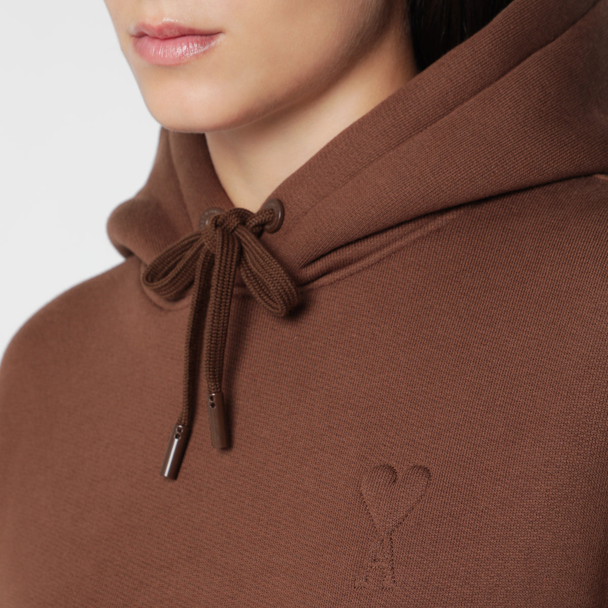 Braunes Ami de Coeur Kapuzen-Sweatshirt