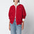Ami de Coeur Sweatshirt mit Reißverschluss aus Baumwolle, Rot/Elfenbein