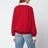 Ami de Coeur Sweatshirt mit Reißverschluss aus Baumwolle, Rot/Elfenbein
