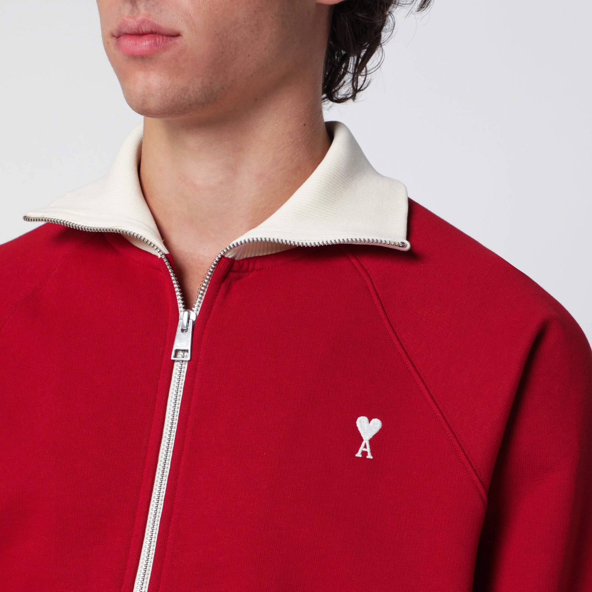 Sweat-shirt Ami de Coeur rouge rubis/ivoire
