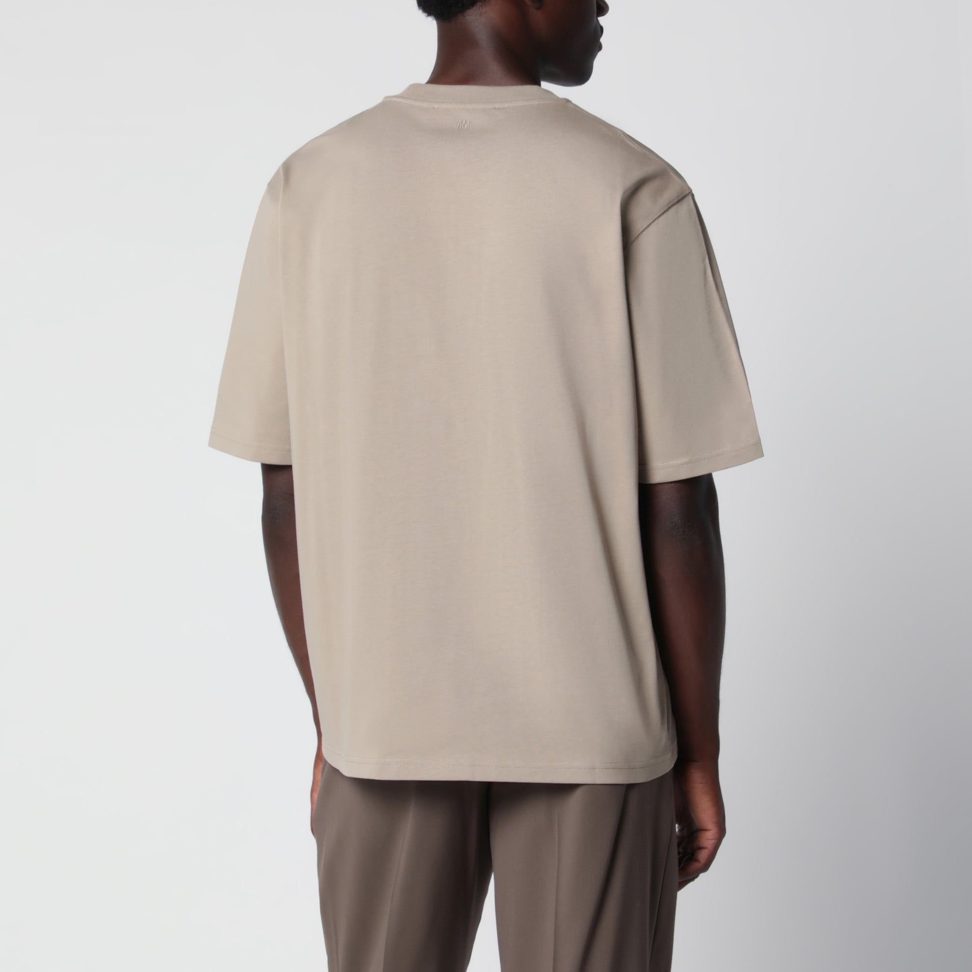 T-shirt Ami de Coeur beige taupe in cotone
