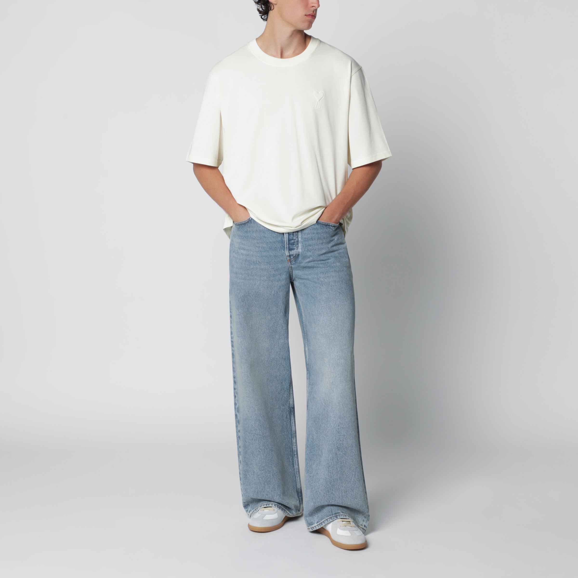 Ami Paris Ivory Ami de Coeur T-shirt | TheDoubleF