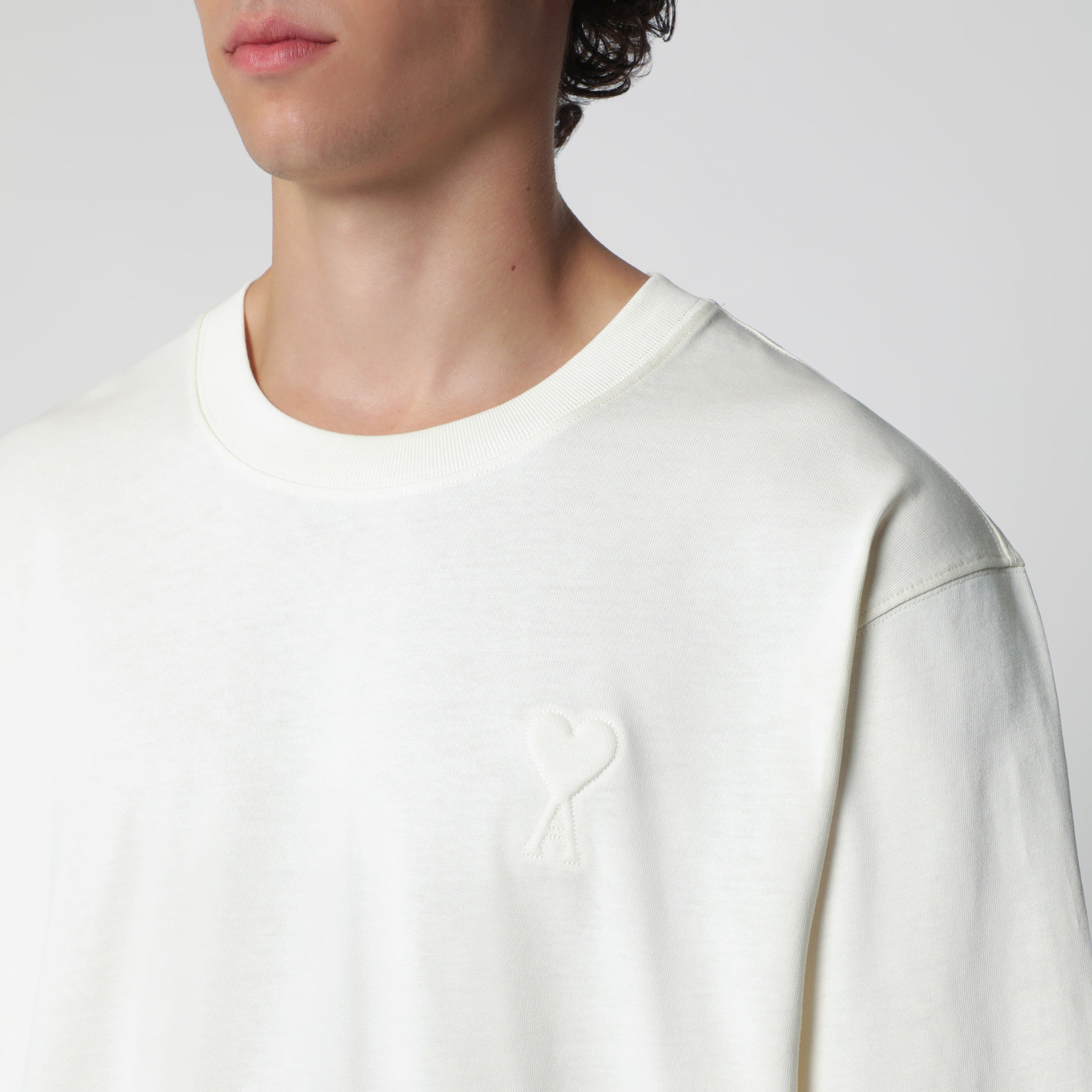 Ami Paris Ivory Ami de Coeur T-shirt | TheDoubleF