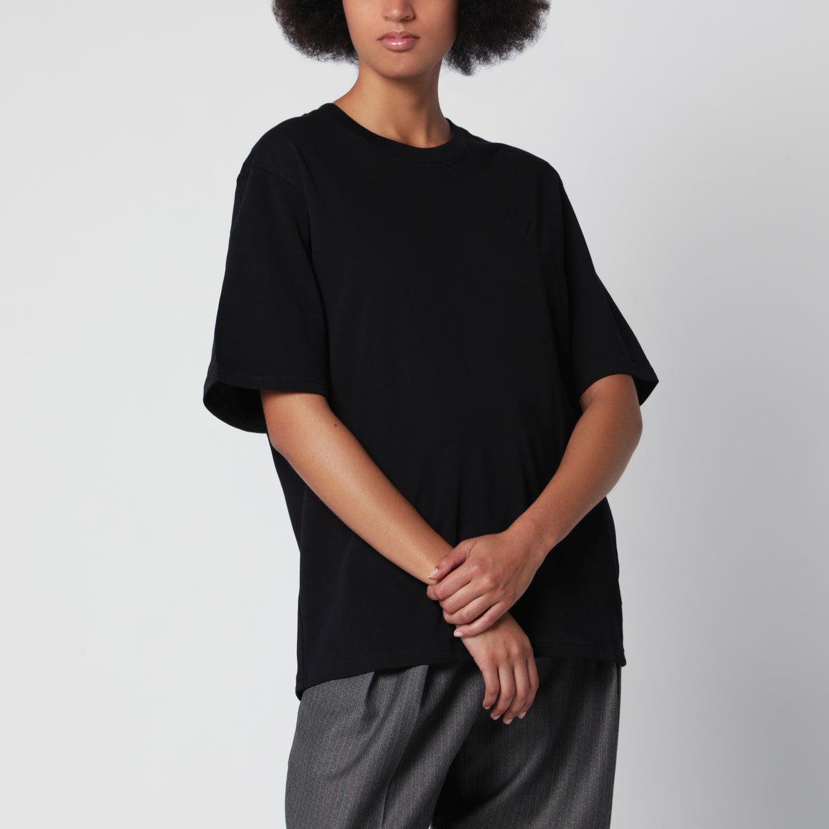 Schwarzes boxy Ami de Coeur T-Shirt