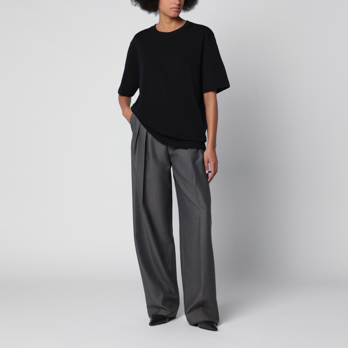 Schwarzes boxy Ami de Coeur T-Shirt