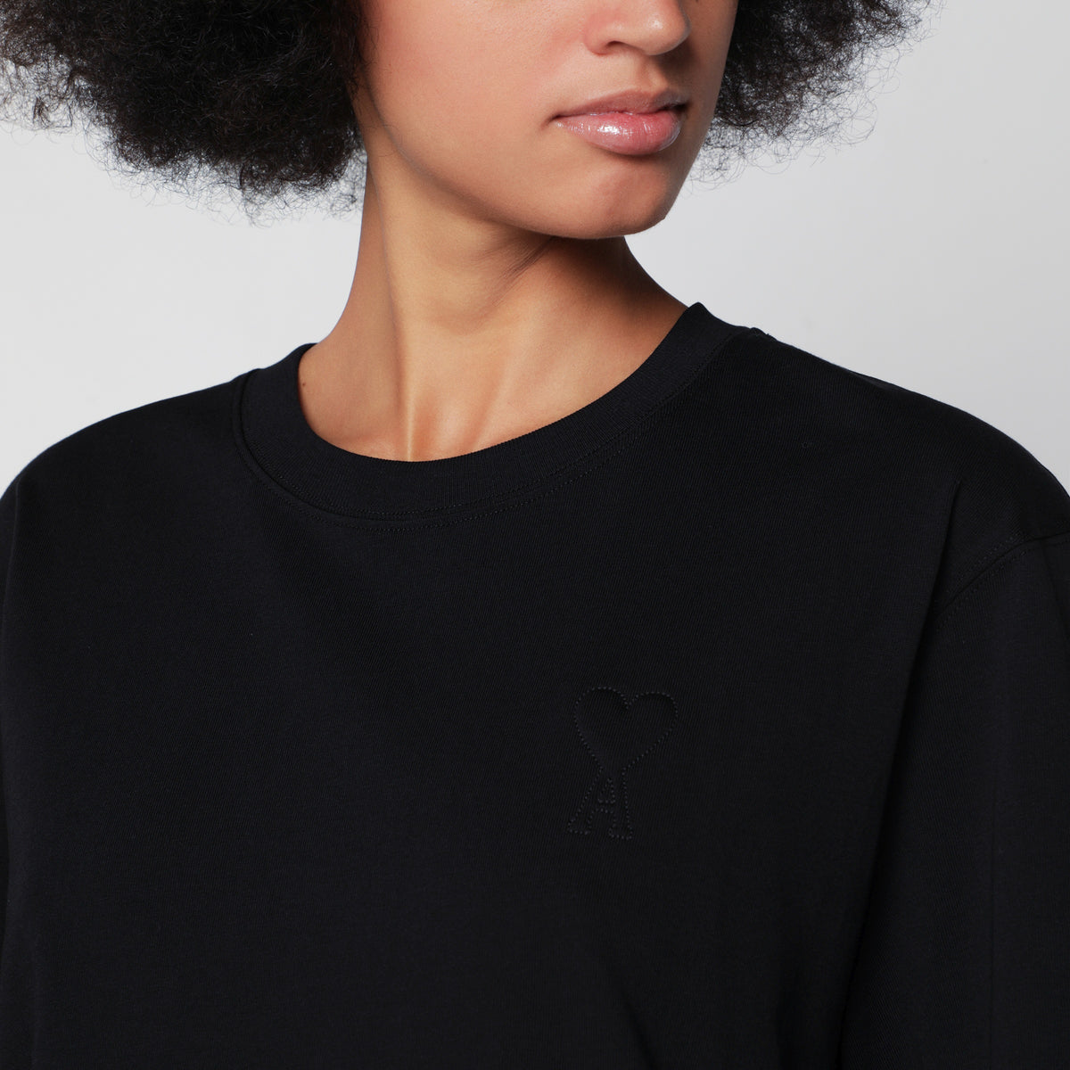 Schwarzes boxy Ami de Coeur T-Shirt