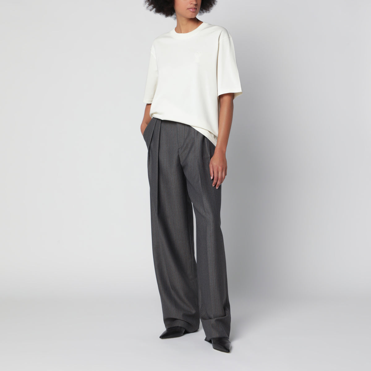 T-shirt boxy Ami de Coeur avorio