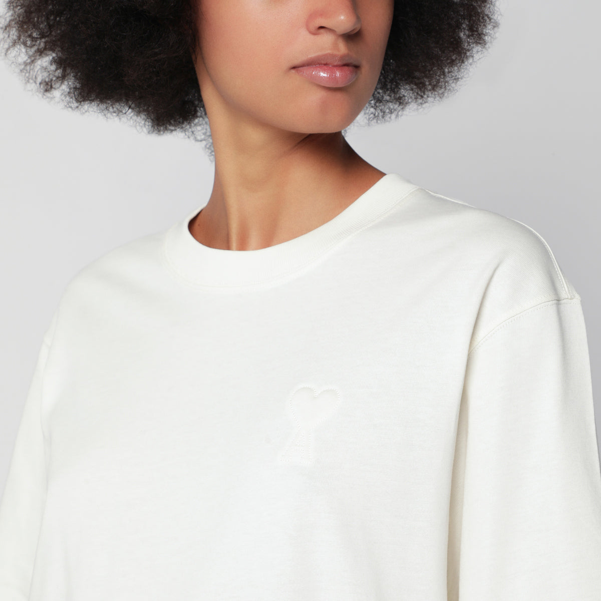 T-shirt boxy Ami de Coeur avorio