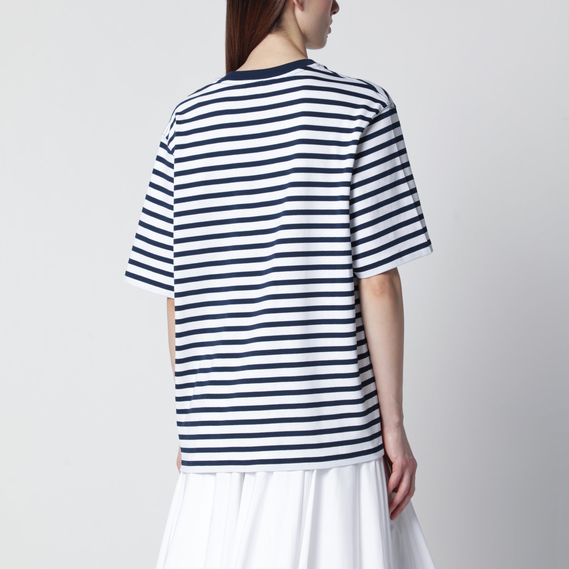 T-shirt Ami de Coeur à rayures bleu/blanc par Ami Paris
