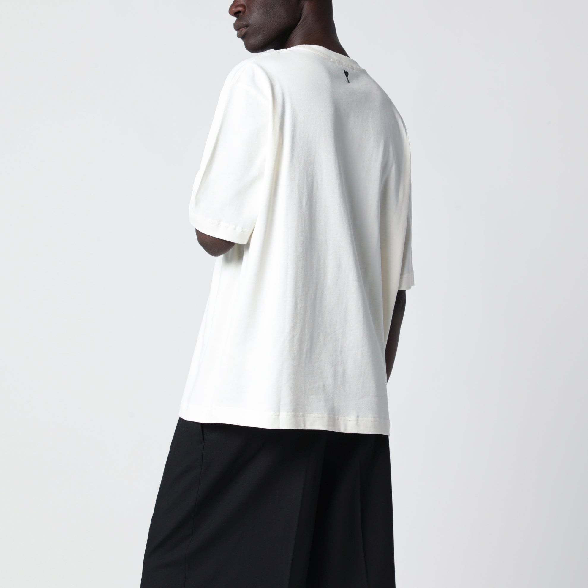 Cream white T-shirt in heavy cotton jersey