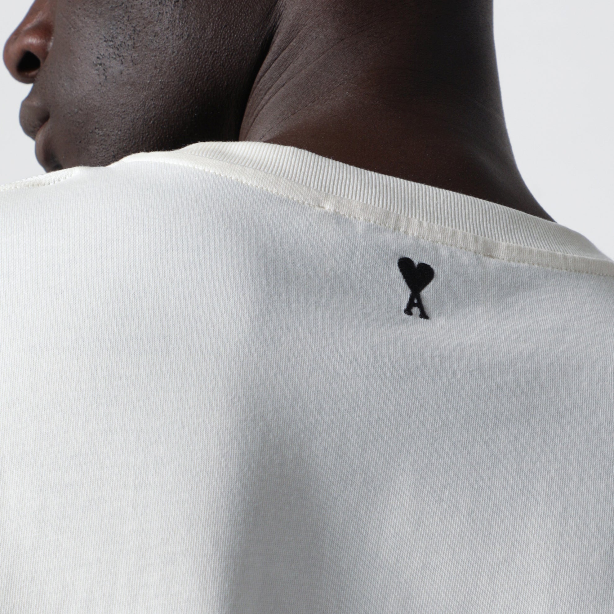 Cream white T-shirt in heavy cotton jersey