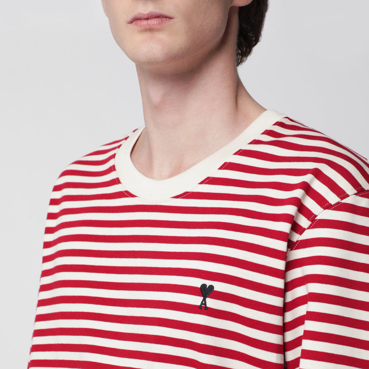 Red / Ivory striped Ami De Coeur long-sleeved T-shirt