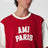 T-shirt rosso rubino con ricamo logo