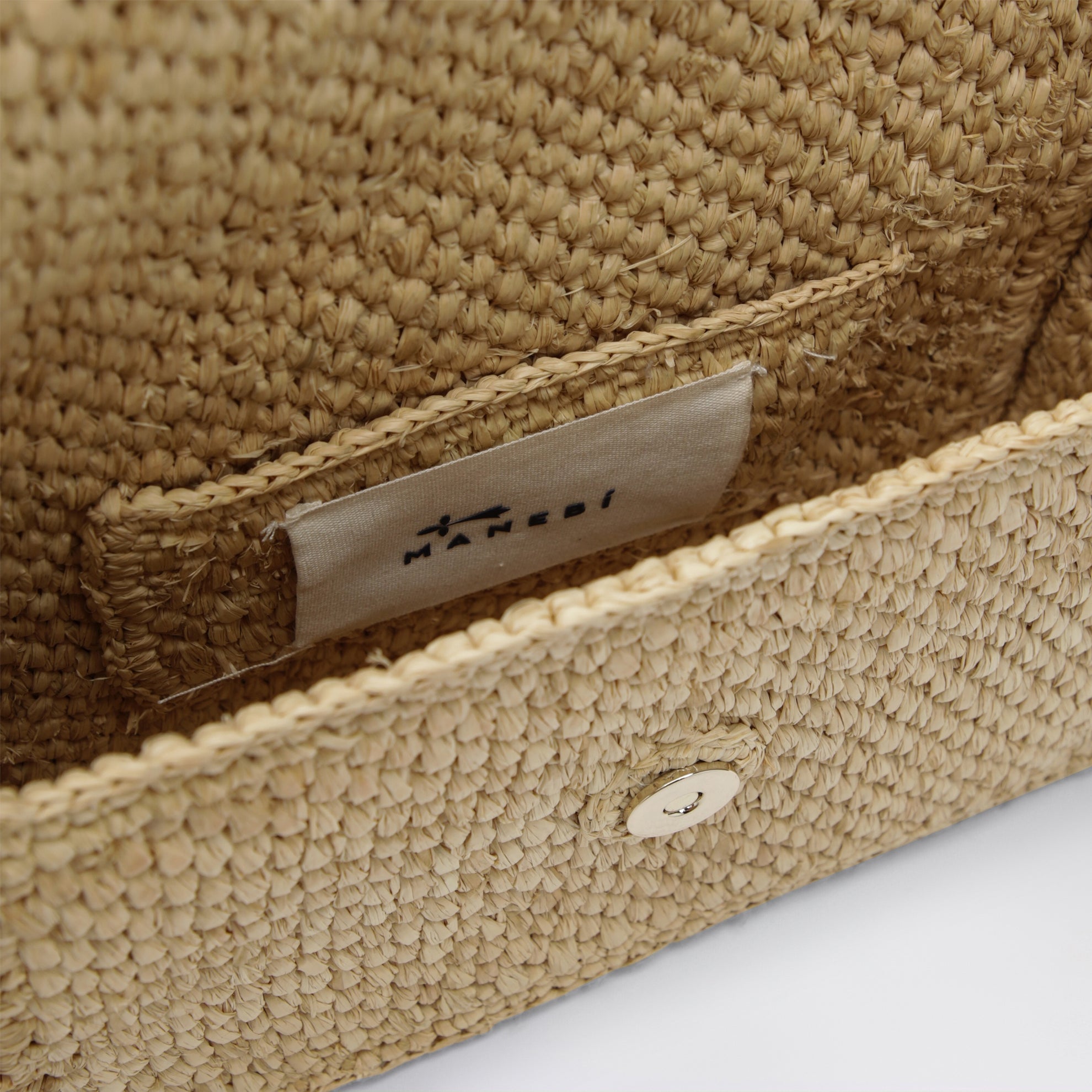 Borsa a spalla in rafia e pelle