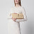 Raffia clutch with logo embroidery