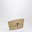 Raffia clutch with logo embroidery
