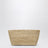 Raffia clutch with logo embroidery