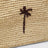 Raffia clutch with logo embroidery
