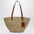 Raffia and leather shoulder bag