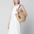 Raffia and leather shoulder bag