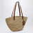 Borsa a spalla in rafia e pelle