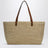 Raffia and leather shoulder bag