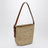 Borsa a tracolla in rafia e pelle