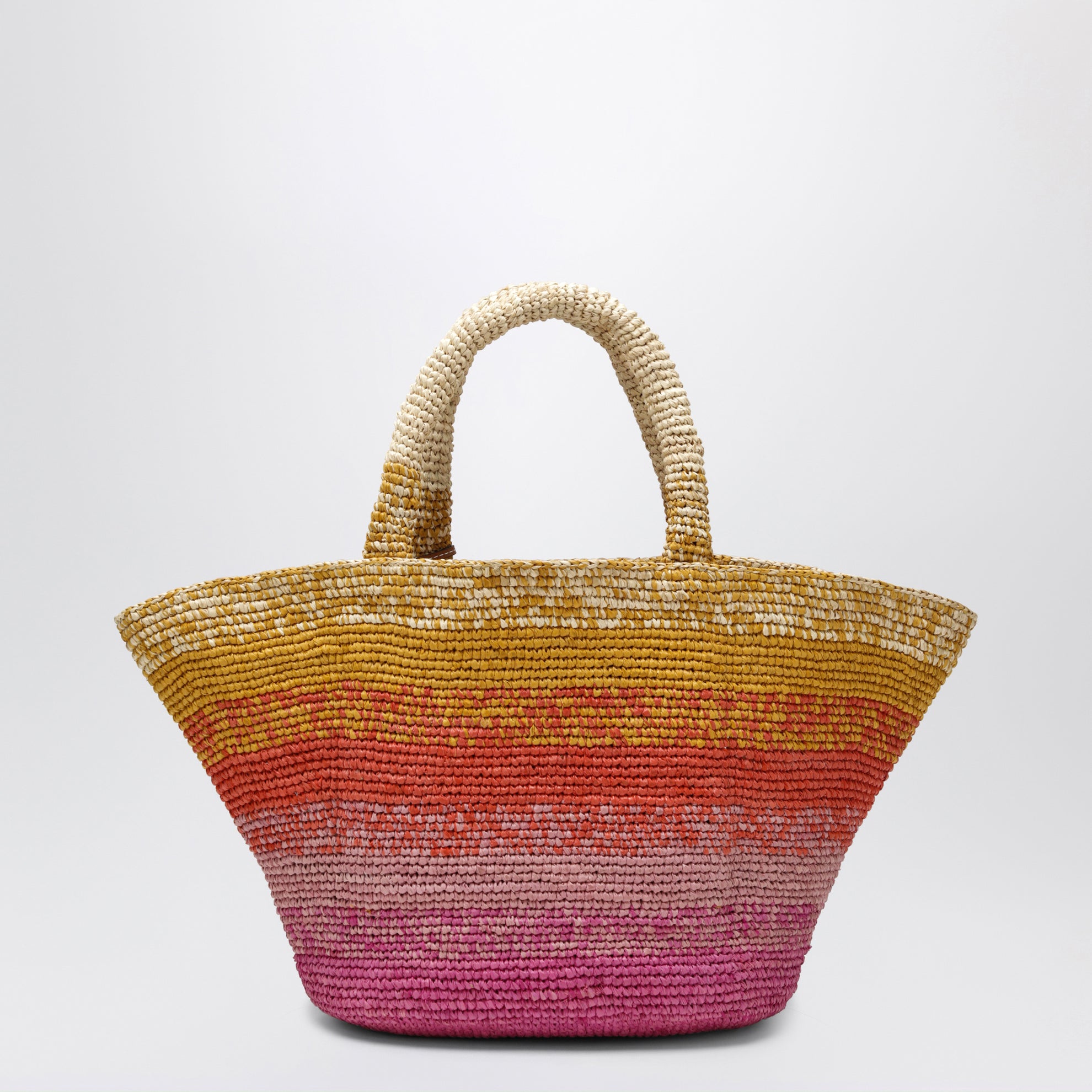 Sunset Glow Panier bag in raffia