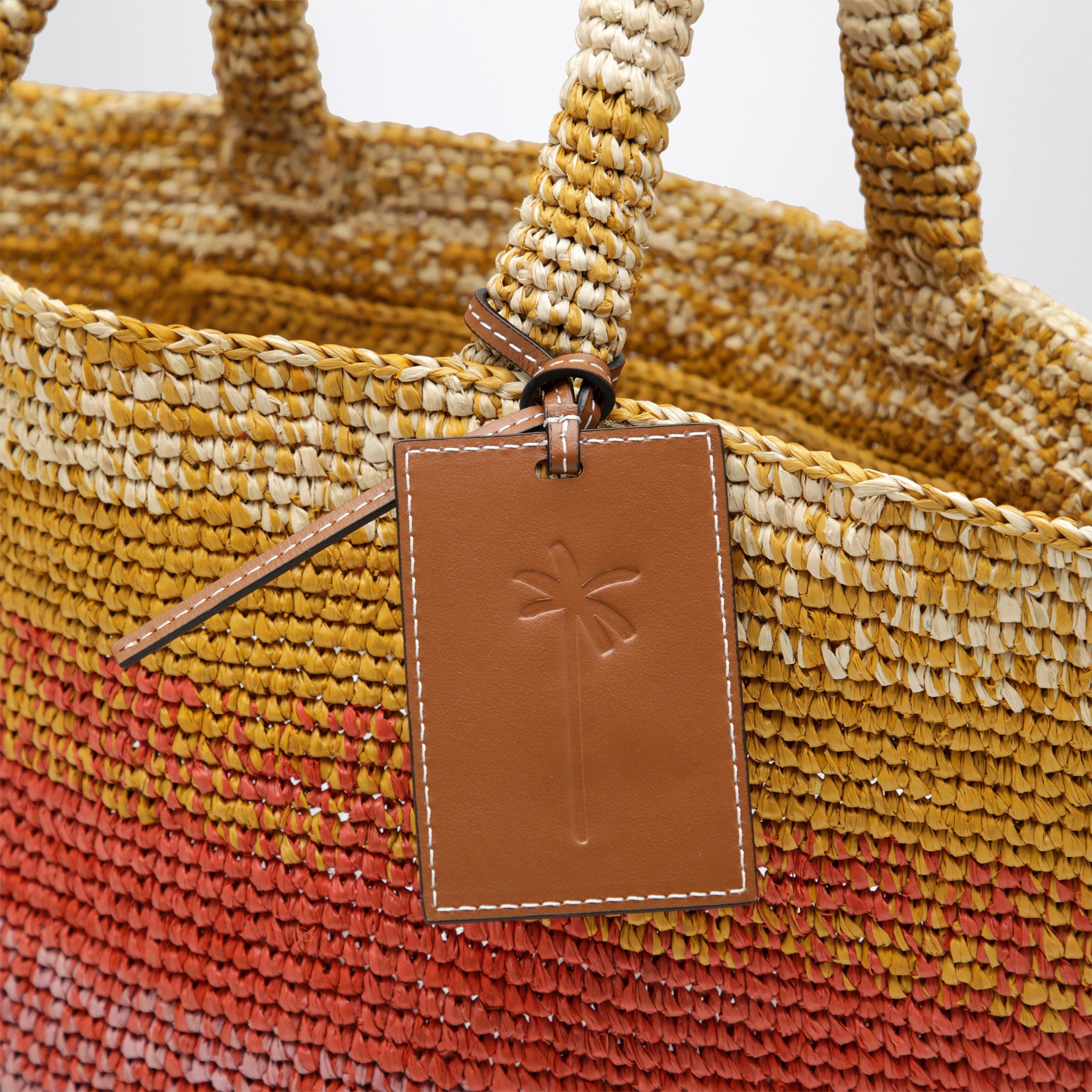 Sunset Glow Panier bag in raffia