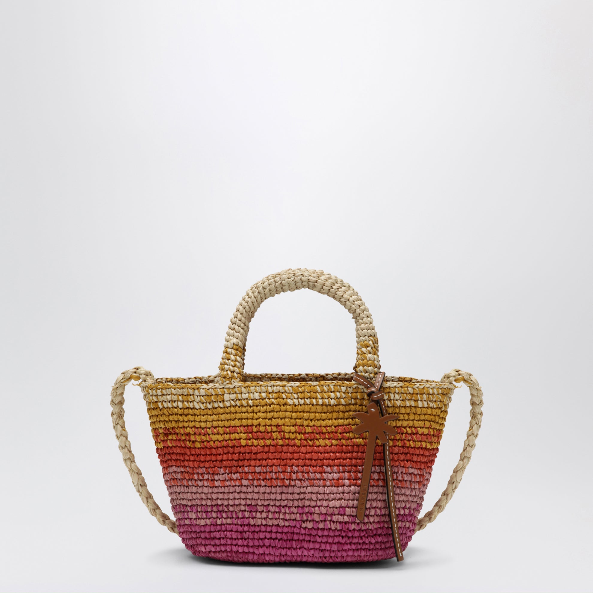 Mini Sunset Glow Panier bag in raffia