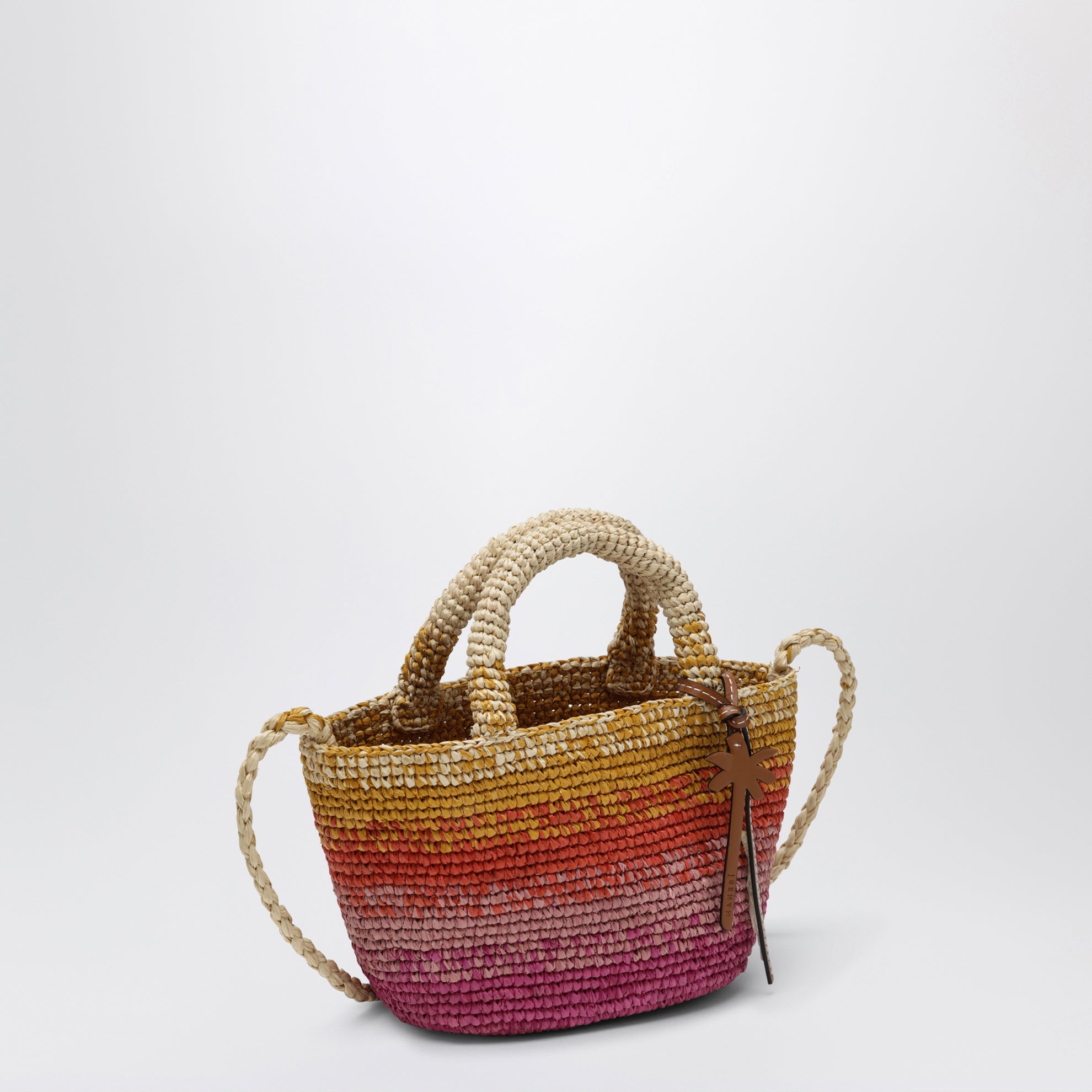 Mini Sunset Glow Panier bag in raffia
