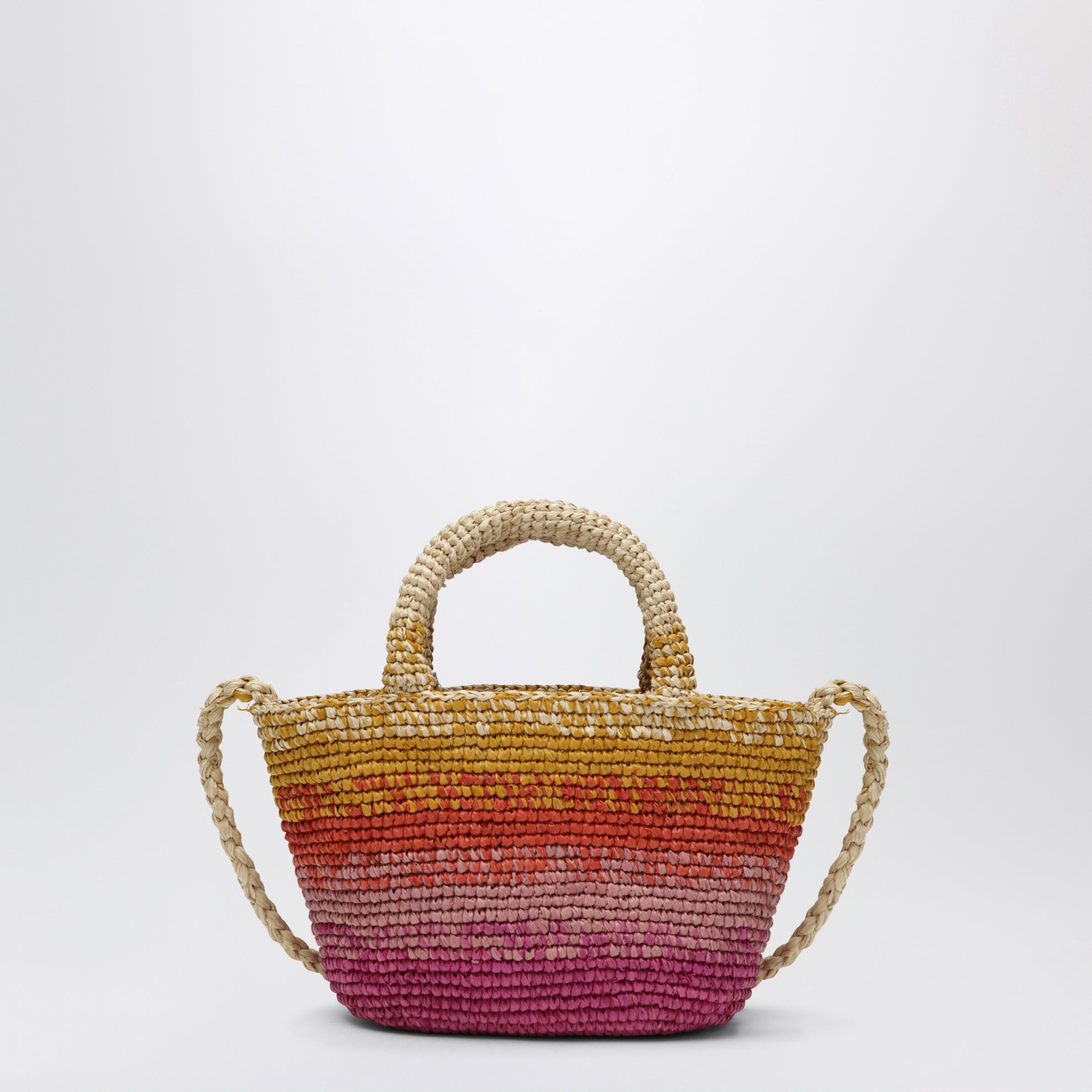 Mini Sunset Glow Panier bag in raffia