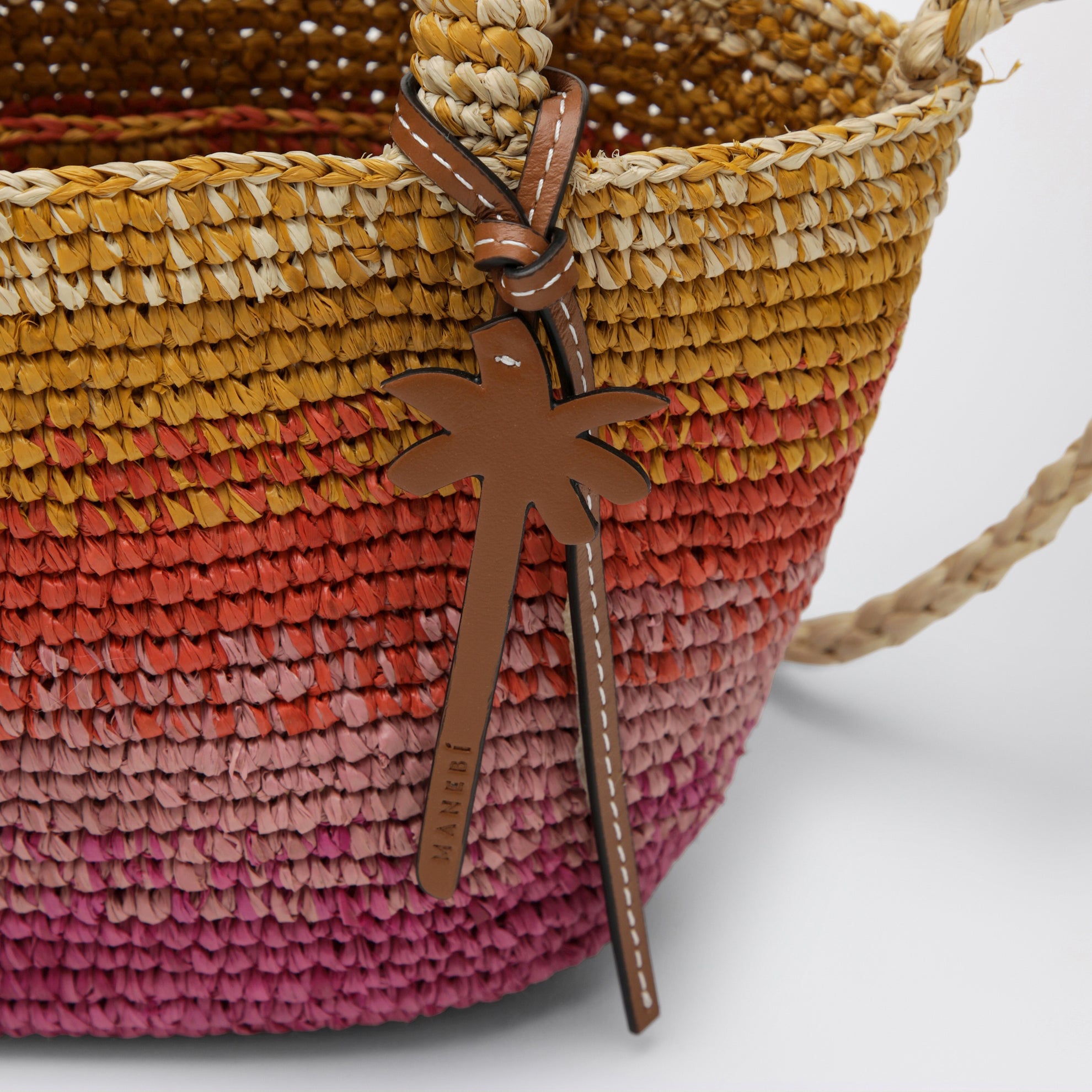 Mini Sunset Glow Panier bag in raffia