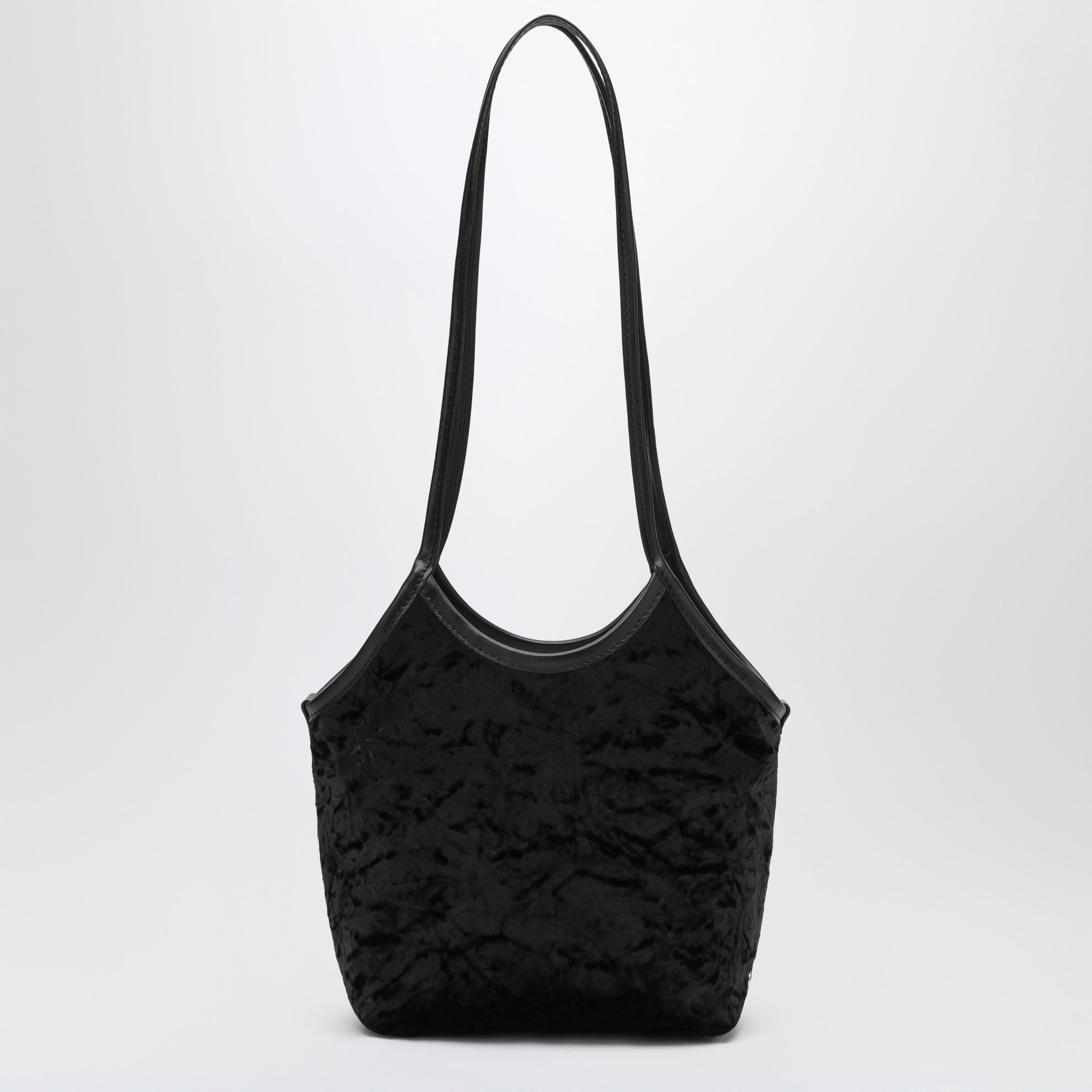 Petit cabas Cami noir en velours