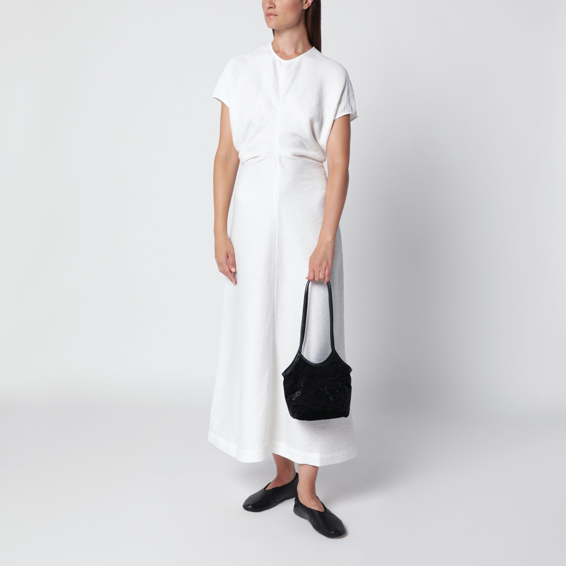 Petit cabas Cami noir en velours