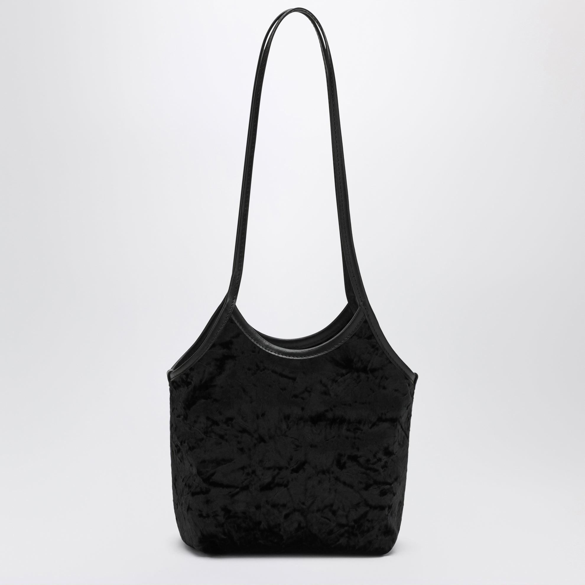 Petit cabas Cami noir en velours