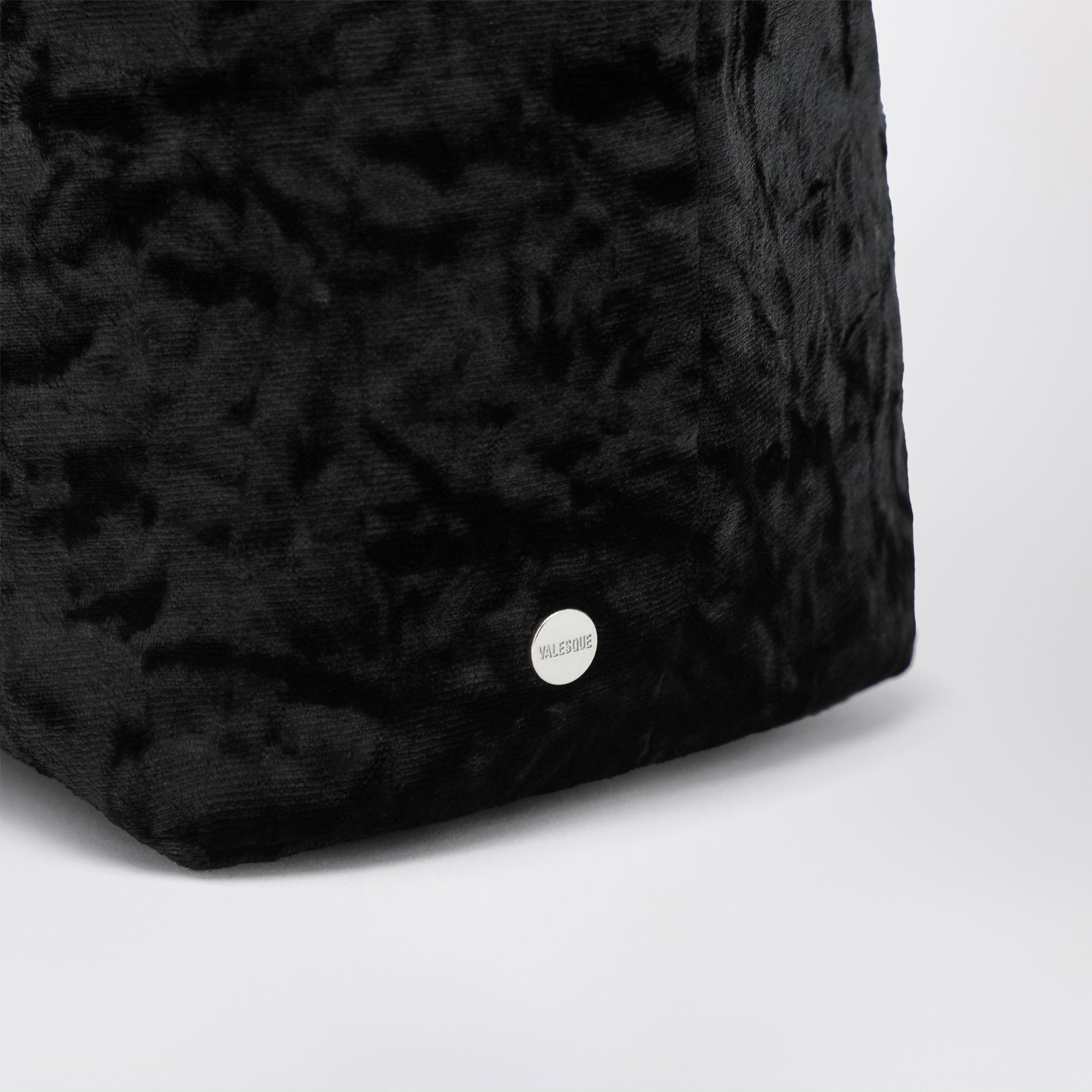 Petit cabas Cami noir en velours