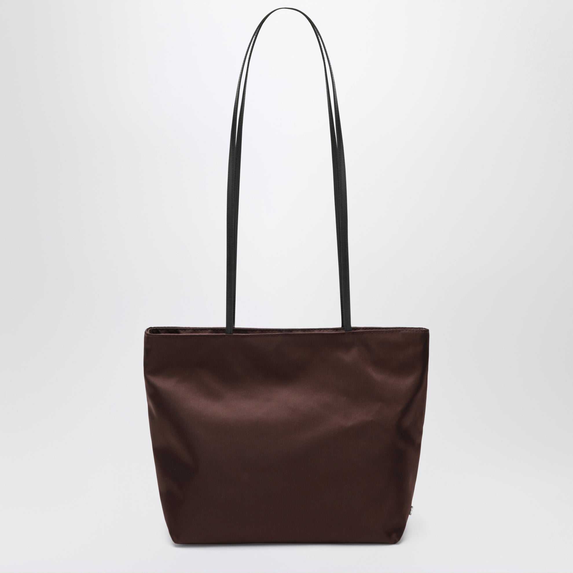 Spaghetti Tote Bag aus braunem Satin-Nylon