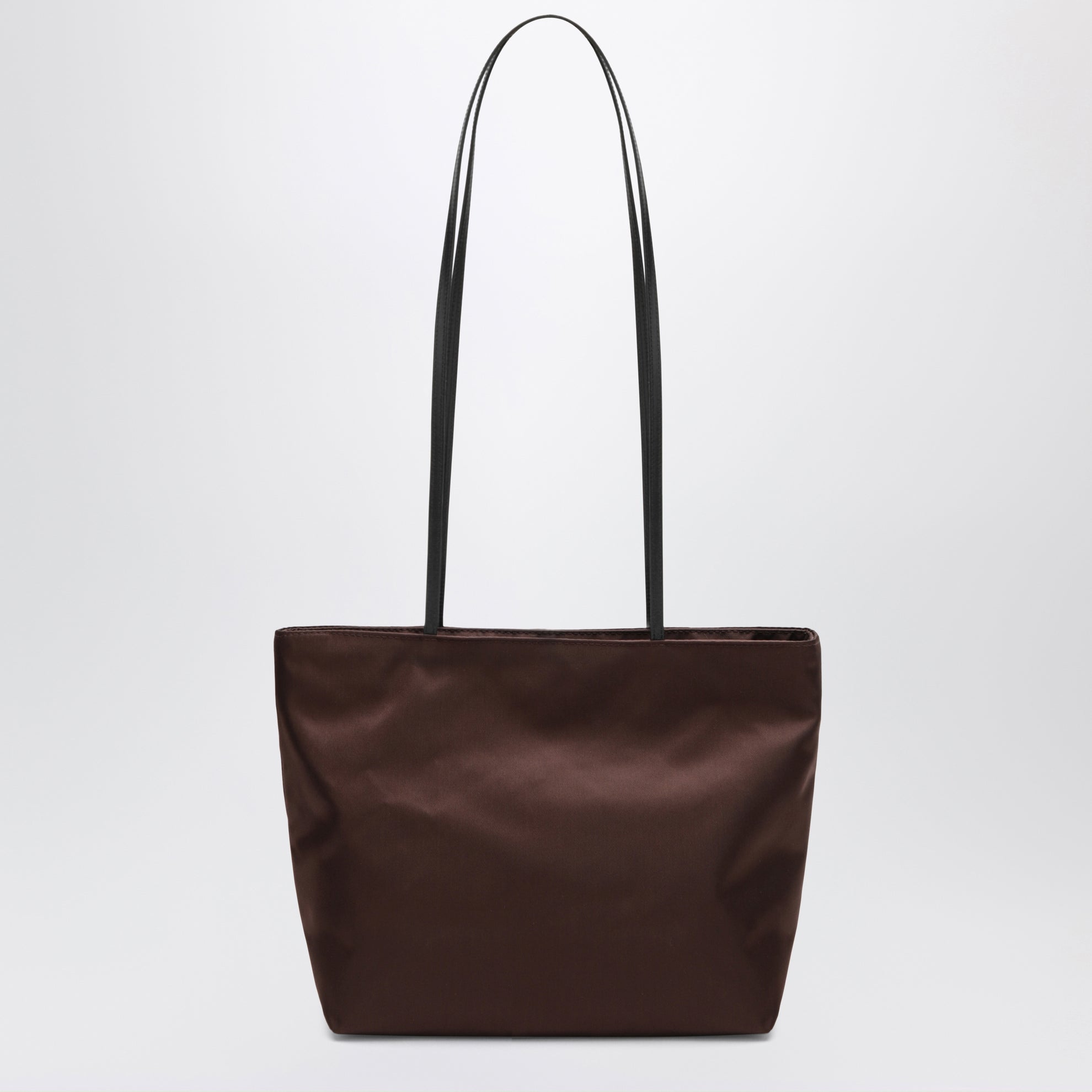 Spaghetti Tote Bag aus braunem Satin-Nylon