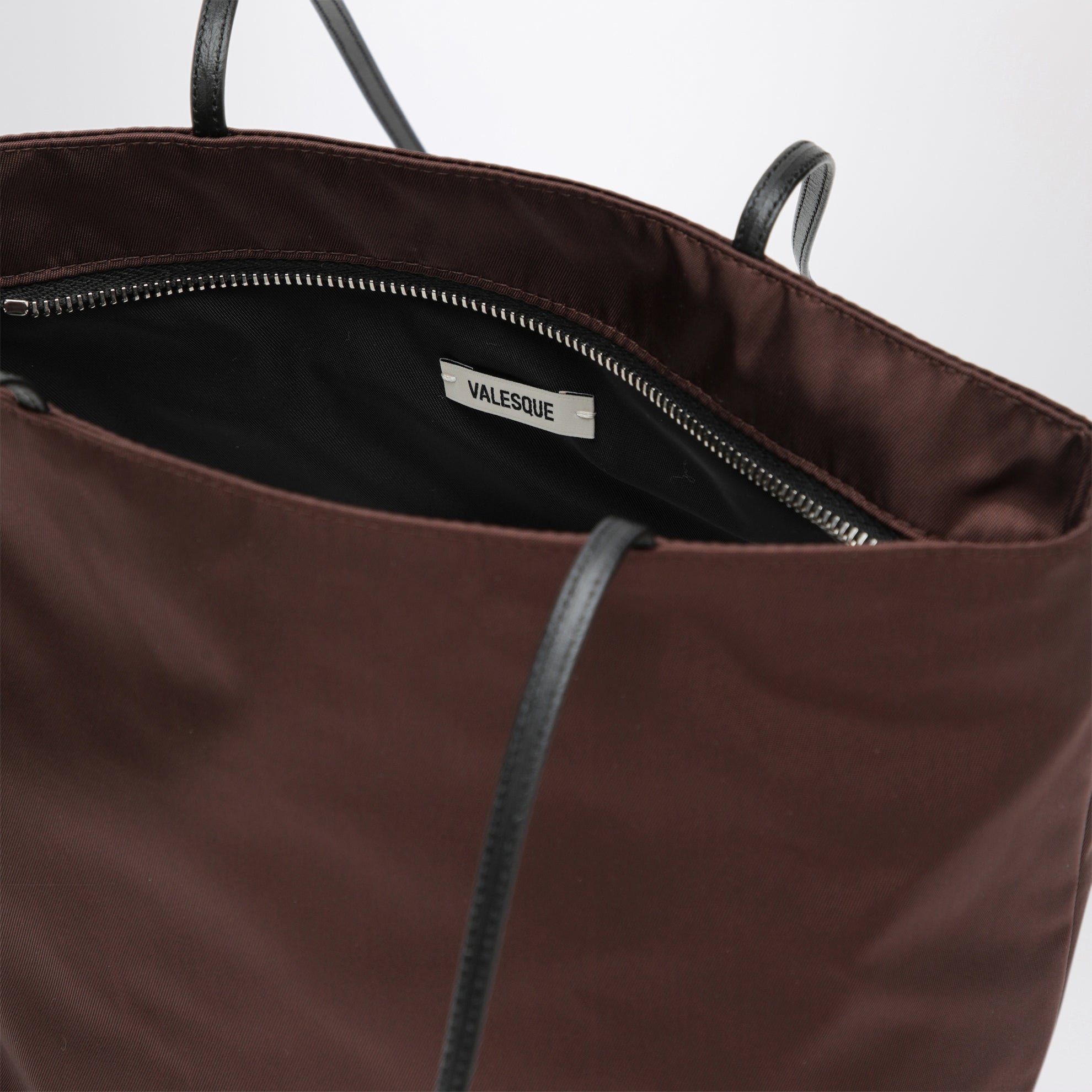 Spaghetti Tote Bag aus braunem Satin-Nylon